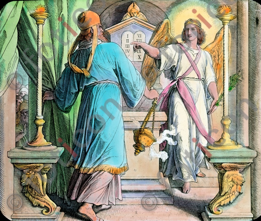 Der Engel Gabriel verkündet Zacharias die Geburt des Johannes | The angel Gabriel announced Zachariah the birth of John the Baptist (simon-101-004.jpg)
